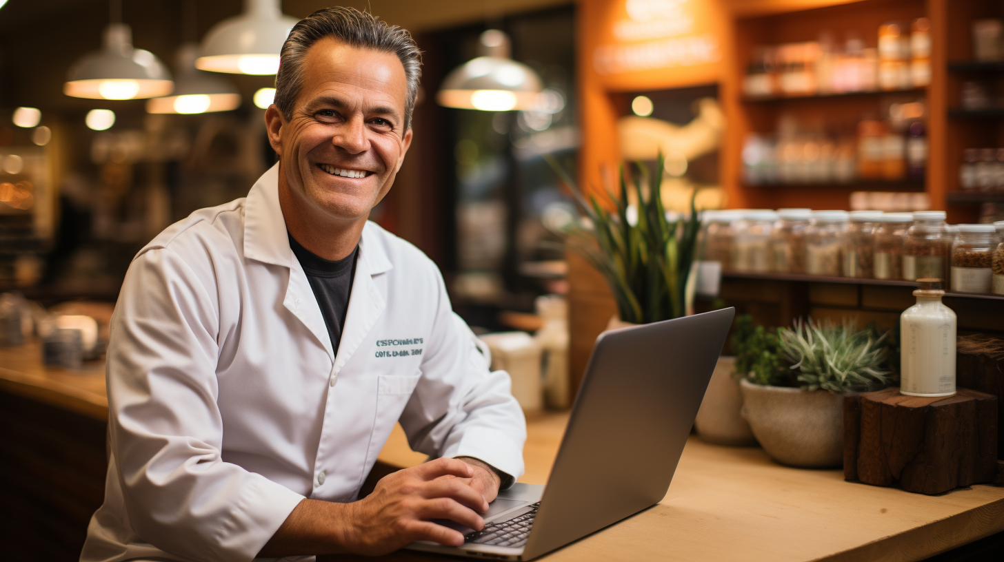 Image of a happy Chiropractic who is please with his increasing sales